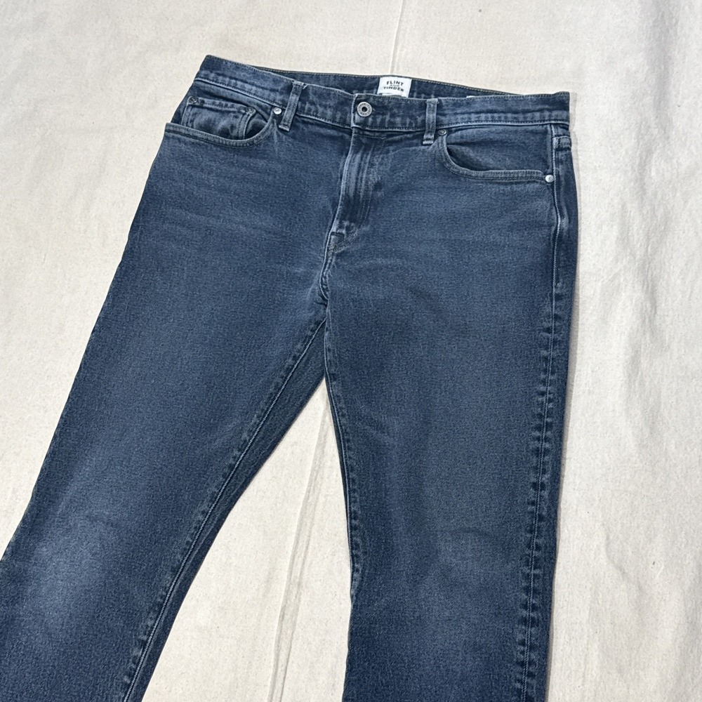 Huckberry Flint and Tinder Jeans Mens 33x32 Black Denim Slim Fit Stretch Pants